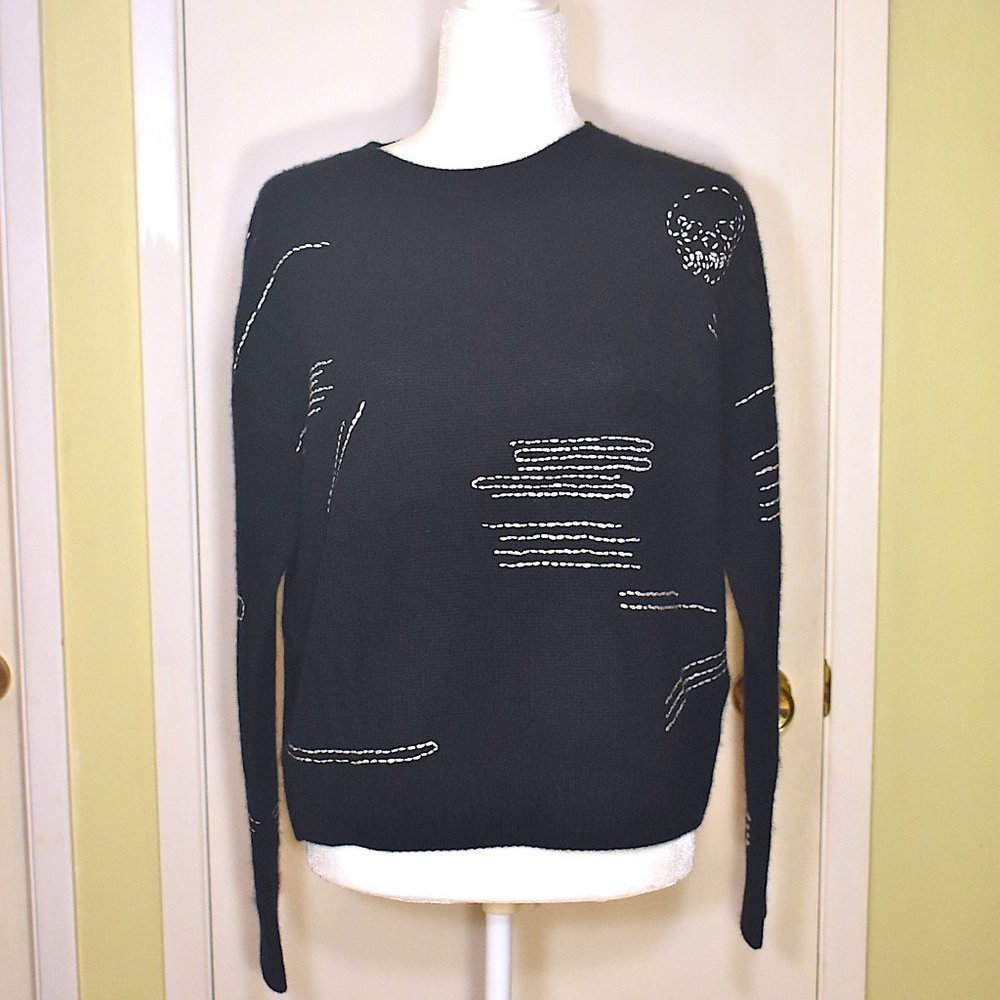 Skull Cashmere | Parket Cable Stitch Crew Sweater - Picture 3 of 12
